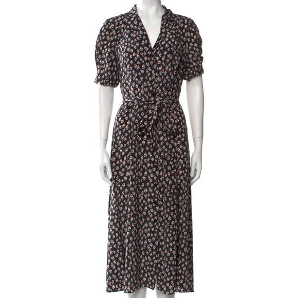 Diane Von Furstenberg Shirt Dress Floral Size 6 - Picture 1 of 9